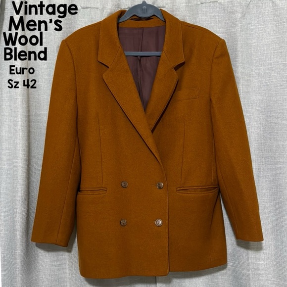 Vintage Other - Men’s Vintage Jacket-Euro Sz 42-Wool Blend-Made in Yugoslavia-Rust Color